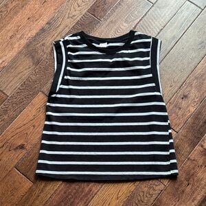 Black and White Striped Sleeveless Top